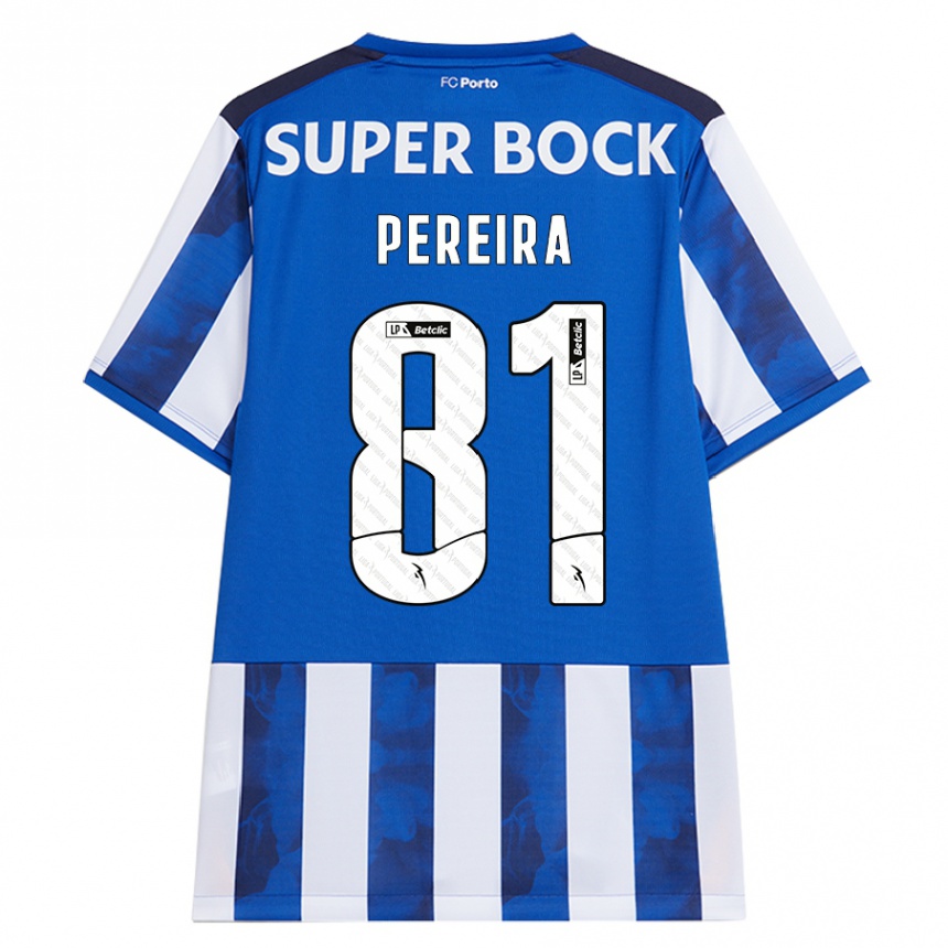 Kinder Fußball Martim Pereira #81 Blau Weiß Heimtrikot Trikot 2024/25 T-Shirt Luxemburg