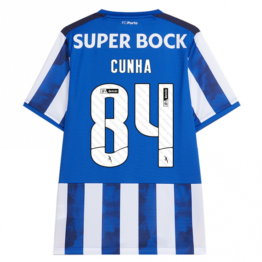 Kinder Fußball Martim Cunha #84 Blau Weiß Heimtrikot Trikot 2024/25 T-Shirt Luxemburg