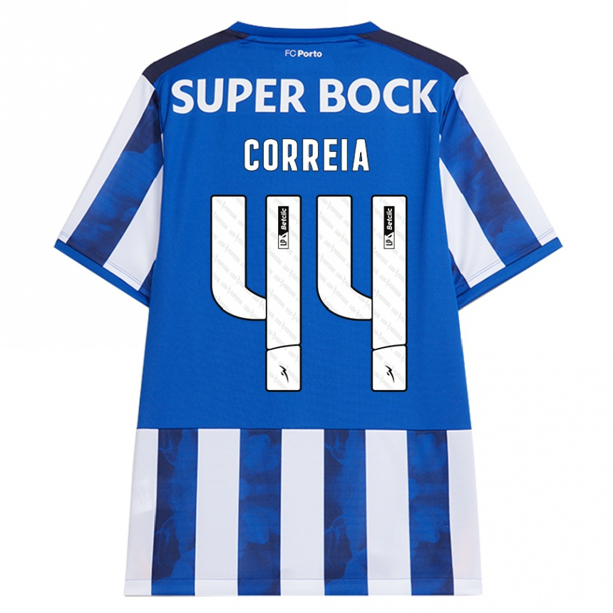 Kinder Fußball Romain Correia #44 Blau Weiß Heimtrikot Trikot 2024/25 T-Shirt Luxemburg