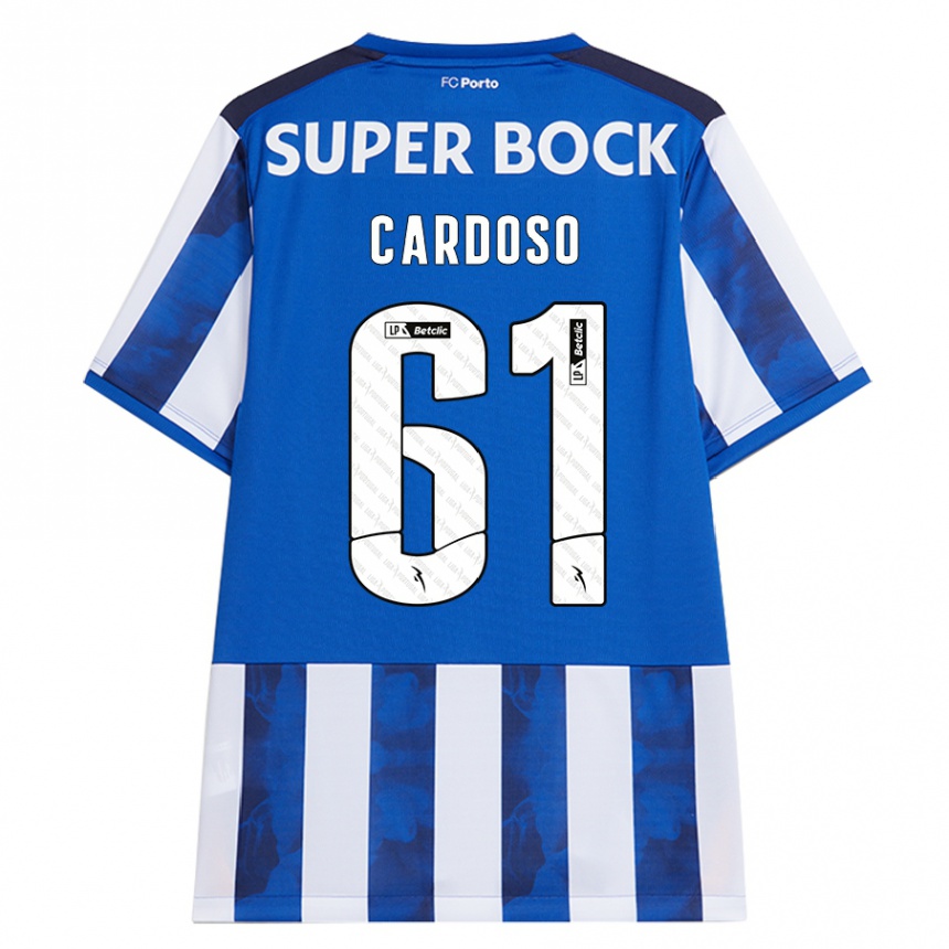 Kinder Fußball Ivan Cardoso #61 Blau Weiß Heimtrikot Trikot 2024/25 T-Shirt Luxemburg