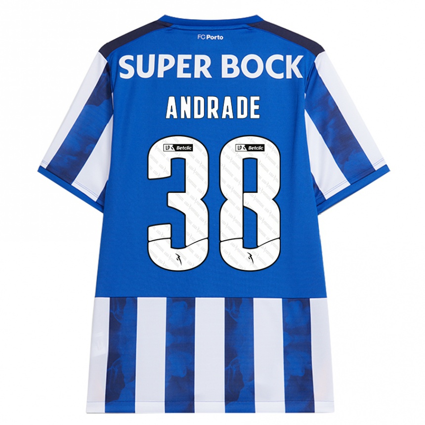 Kinder Fußball Fernando Andrade #38 Blau Weiß Heimtrikot Trikot 2024/25 T-Shirt Luxemburg