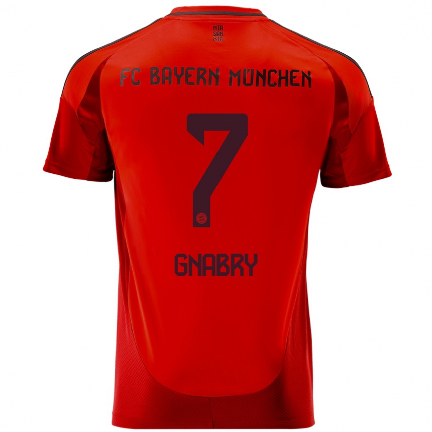 Kinder Fußball Serge Gnabry #7 Rot Heimtrikot Trikot 2024/25 T-Shirt Luxemburg