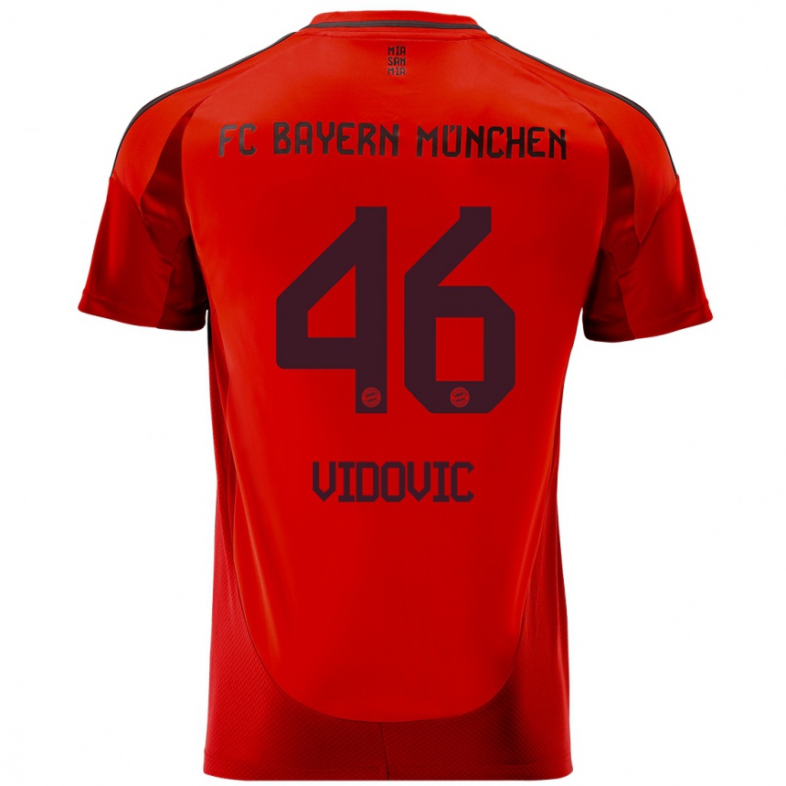 Kinder Fußball Gabriel Vidovic #46 Rot Heimtrikot Trikot 2024/25 T-Shirt Luxemburg