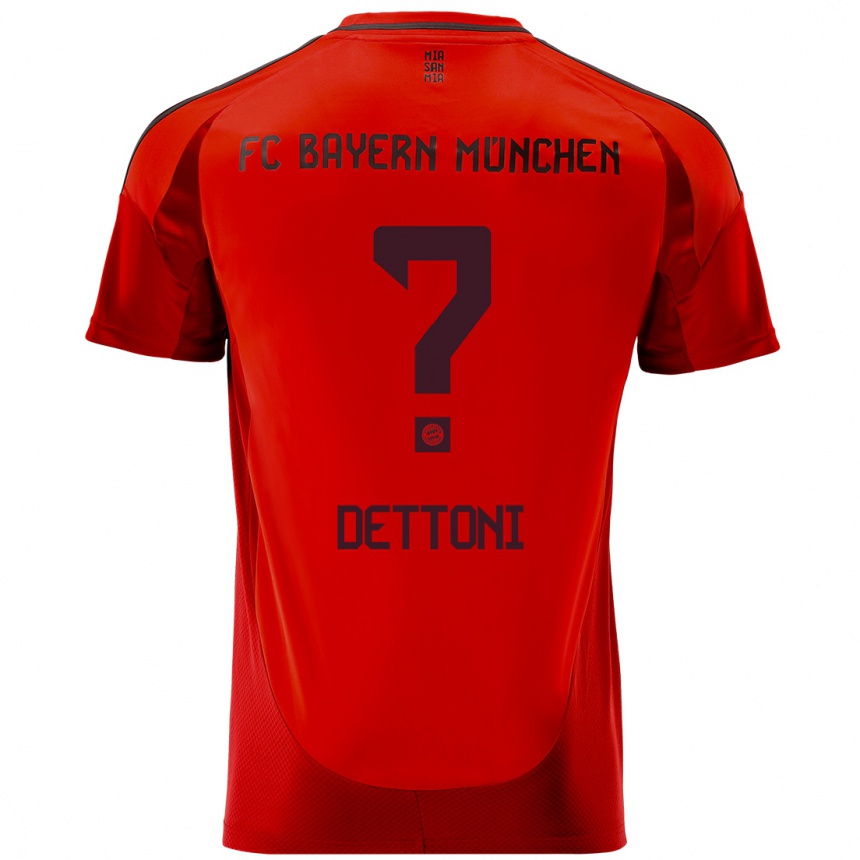 Kinder Fußball Grayson Dettoni #0 Rot Heimtrikot Trikot 2024/25 T-Shirt Luxemburg