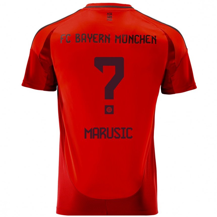 Kinder Fußball Gabriel Marusic #0 Rot Heimtrikot Trikot 2024/25 T-Shirt Luxemburg