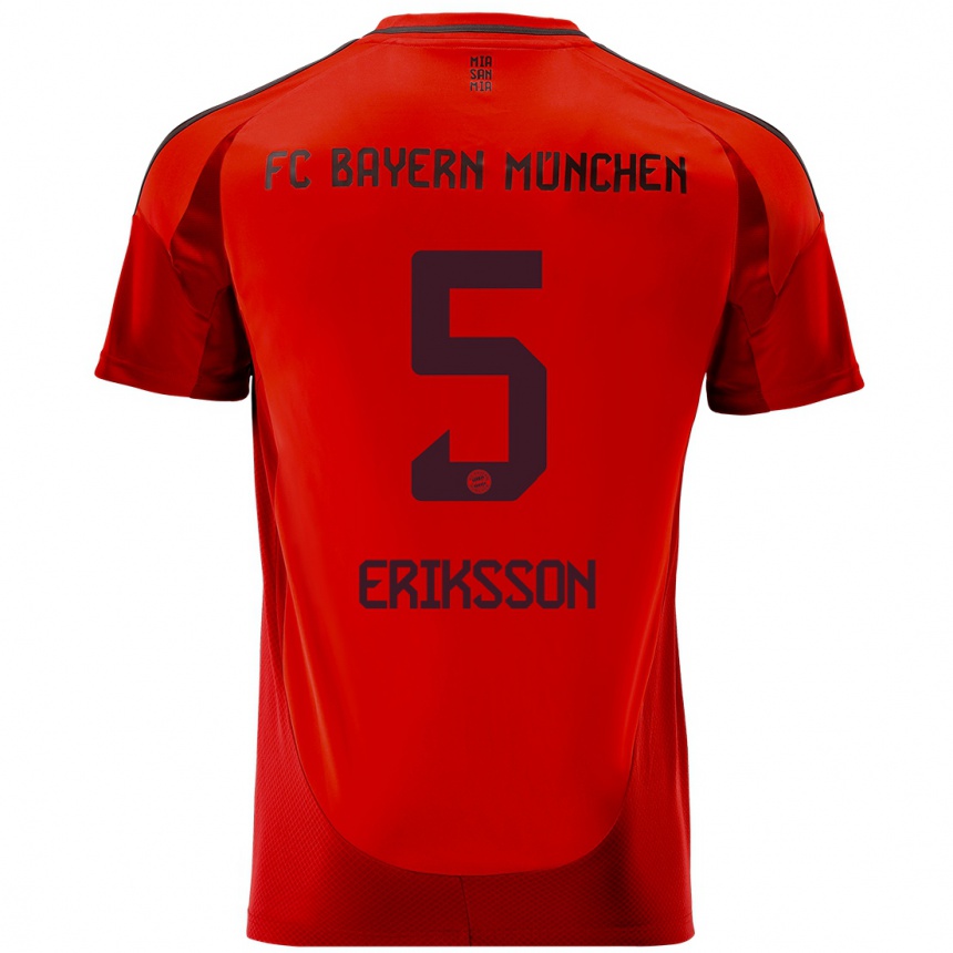 Kinder Fußball Magdalena Eriksson #5 Rot Heimtrikot Trikot 2024/25 T-Shirt Luxemburg