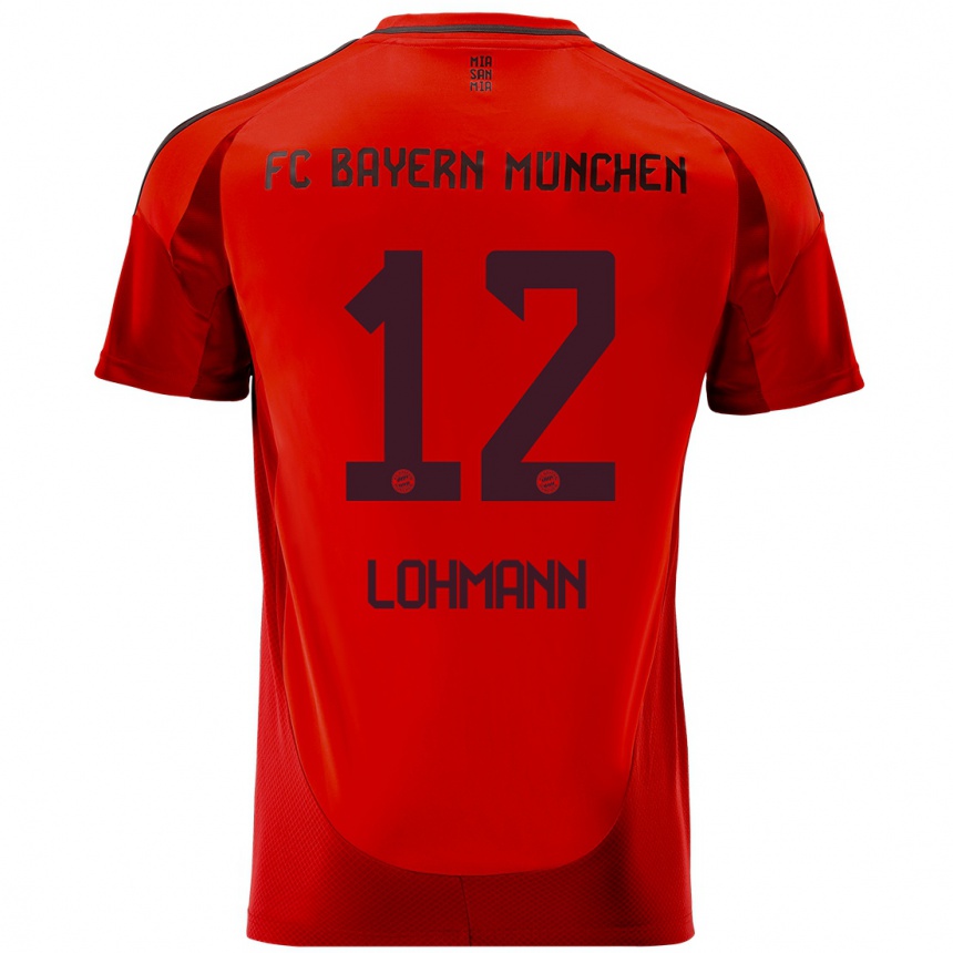 Kinder Fußball Sydney Lohmann #12 Rot Heimtrikot Trikot 2024/25 T-Shirt Luxemburg