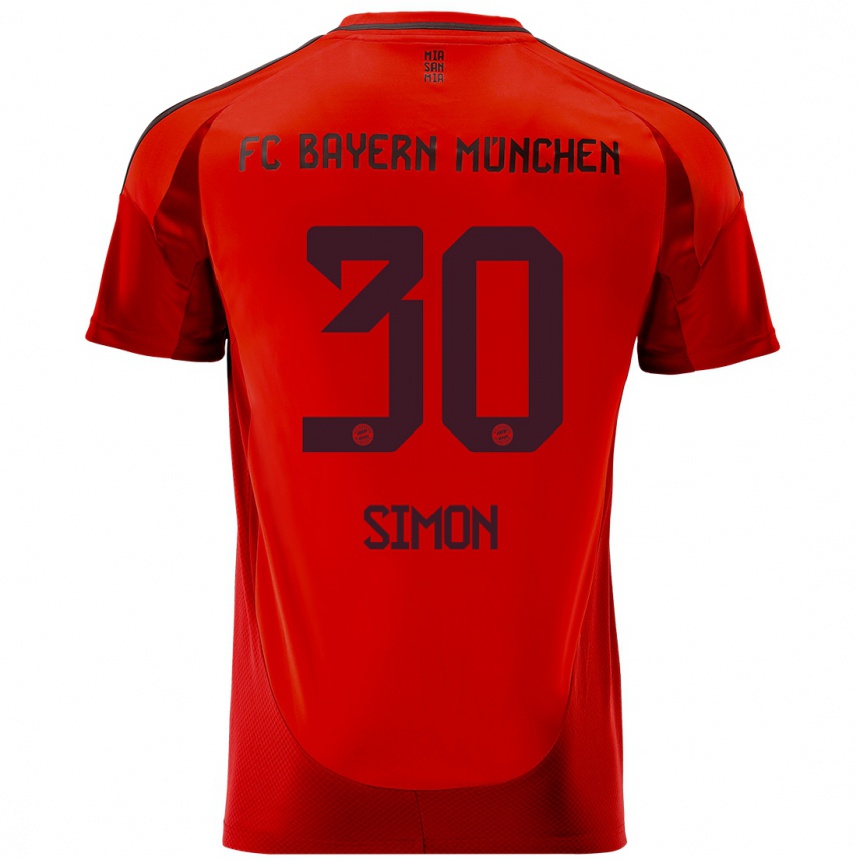 Kinder Fußball Carolin Simon #30 Rot Heimtrikot Trikot 2024/25 T-Shirt Luxemburg