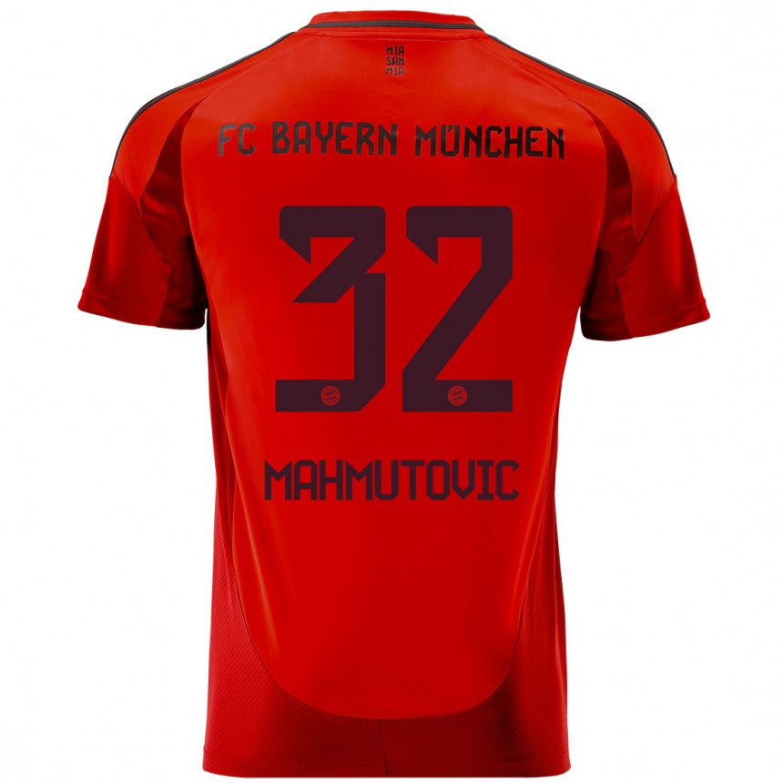 Kinder Fußball Ena Mahmutovic #32 Rot Heimtrikot Trikot 2024/25 T-Shirt Luxemburg