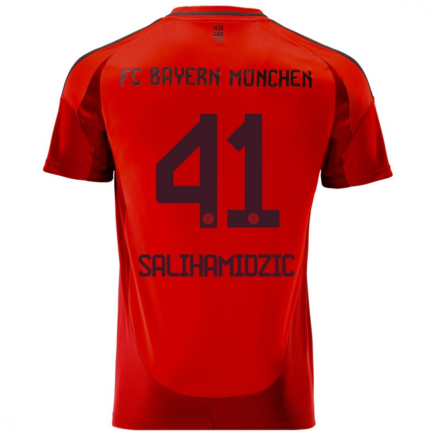 Kinder Fußball Nick Salihamidzic #41 Rot Heimtrikot Trikot 2024/25 T-Shirt Luxemburg