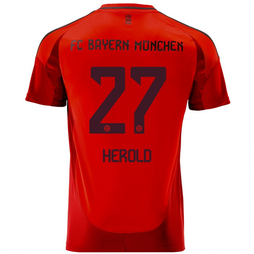 Kinder Fußball David Herold #27 Rot Heimtrikot Trikot 2024/25 T-Shirt Luxemburg