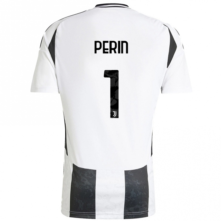 Kinder Fußball Mattia Perin #1 Weiß Schwarz Heimtrikot Trikot 2024/25 T-Shirt Luxemburg