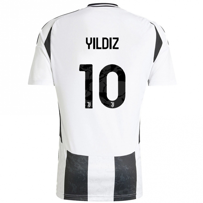 Kinder Fußball Kenan Yildiz #10 Weiß Schwarz Heimtrikot Trikot 2024/25 T-Shirt Luxemburg