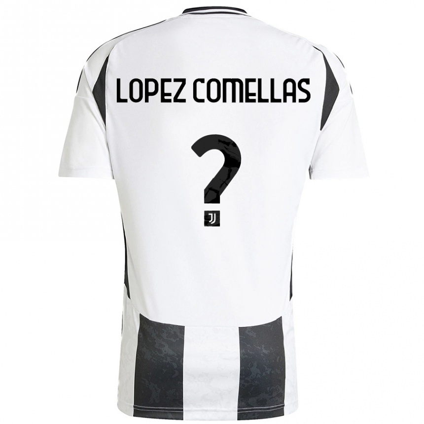 Kinder Fußball Ivan Lopez Comellas #0 Weiß Schwarz Heimtrikot Trikot 2024/25 T-Shirt Luxemburg