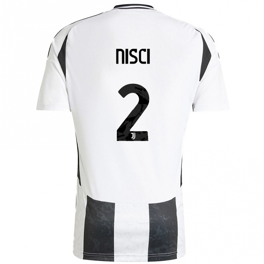 Kinder Fußball Alessandro Nisci #2 Weiß Schwarz Heimtrikot Trikot 2024/25 T-Shirt Luxemburg