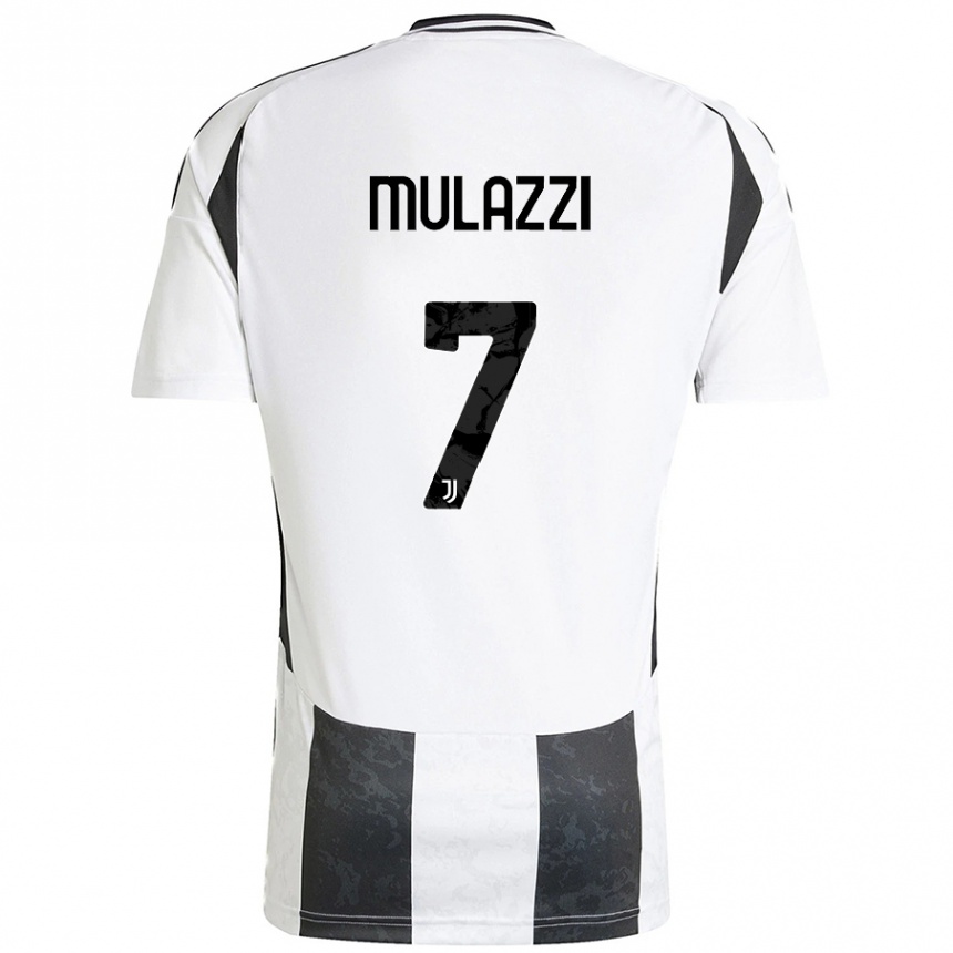 Kinder Fußball Gabriele Mulazzi #7 Weiß Schwarz Heimtrikot Trikot 2024/25 T-Shirt Luxemburg