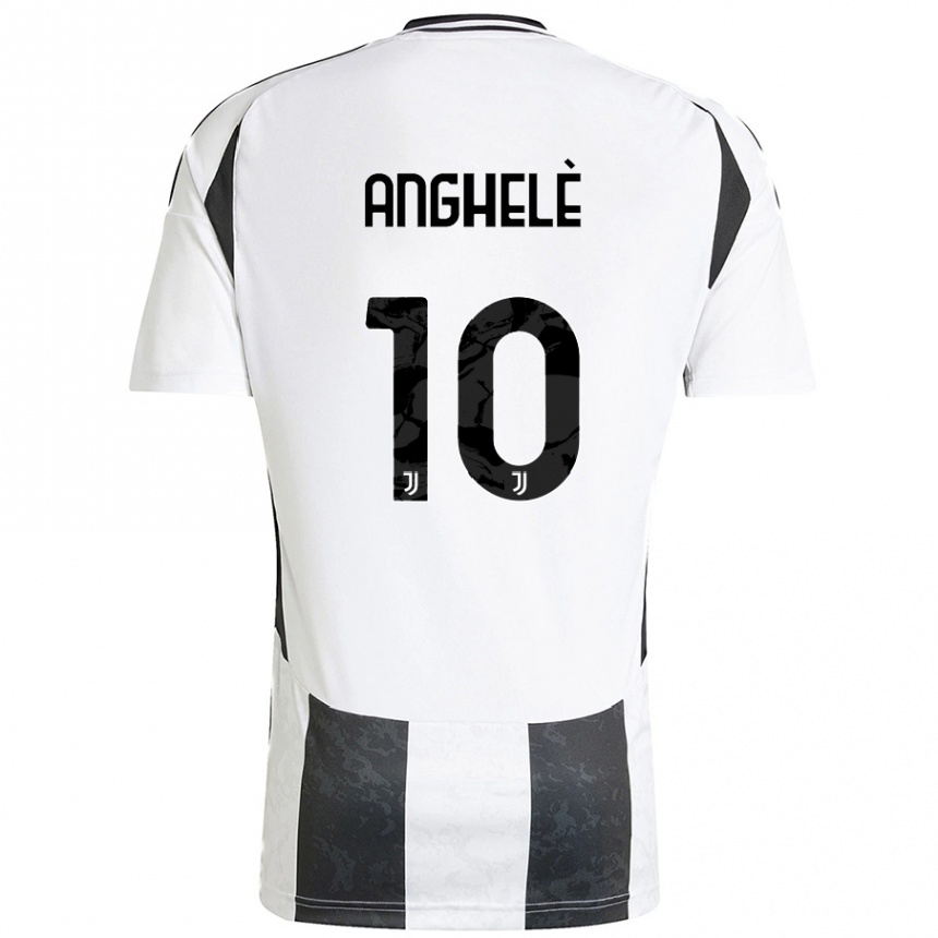 Kinder Fußball Lorenzo Anghelè #10 Weiß Schwarz Heimtrikot Trikot 2024/25 T-Shirt Luxemburg