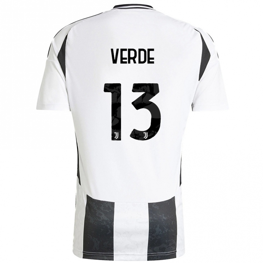 Kinder Fußball Francesco Verde #13 Weiß Schwarz Heimtrikot Trikot 2024/25 T-Shirt Luxemburg