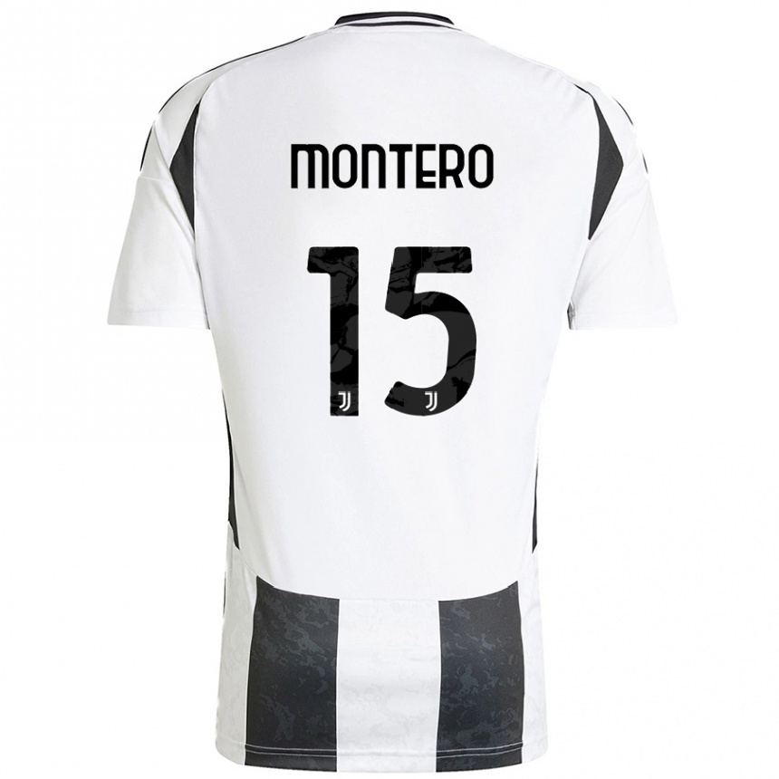 Kinder Fußball Alfonso Montero #15 Weiß Schwarz Heimtrikot Trikot 2024/25 T-Shirt Luxemburg