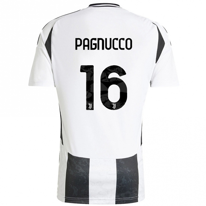 Kinder Fußball Filippo Pagnucco #16 Weiß Schwarz Heimtrikot Trikot 2024/25 T-Shirt Luxemburg