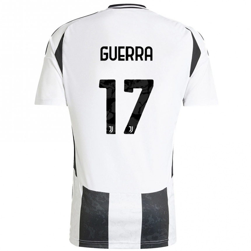 Kinder Fußball Simone Guerra #17 Weiß Schwarz Heimtrikot Trikot 2024/25 T-Shirt Luxemburg