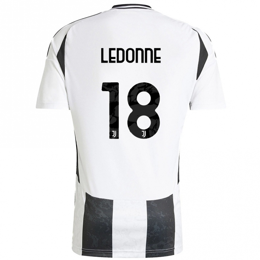 Kinder Fußball Nicolò Ledonne #18 Weiß Schwarz Heimtrikot Trikot 2024/25 T-Shirt Luxemburg