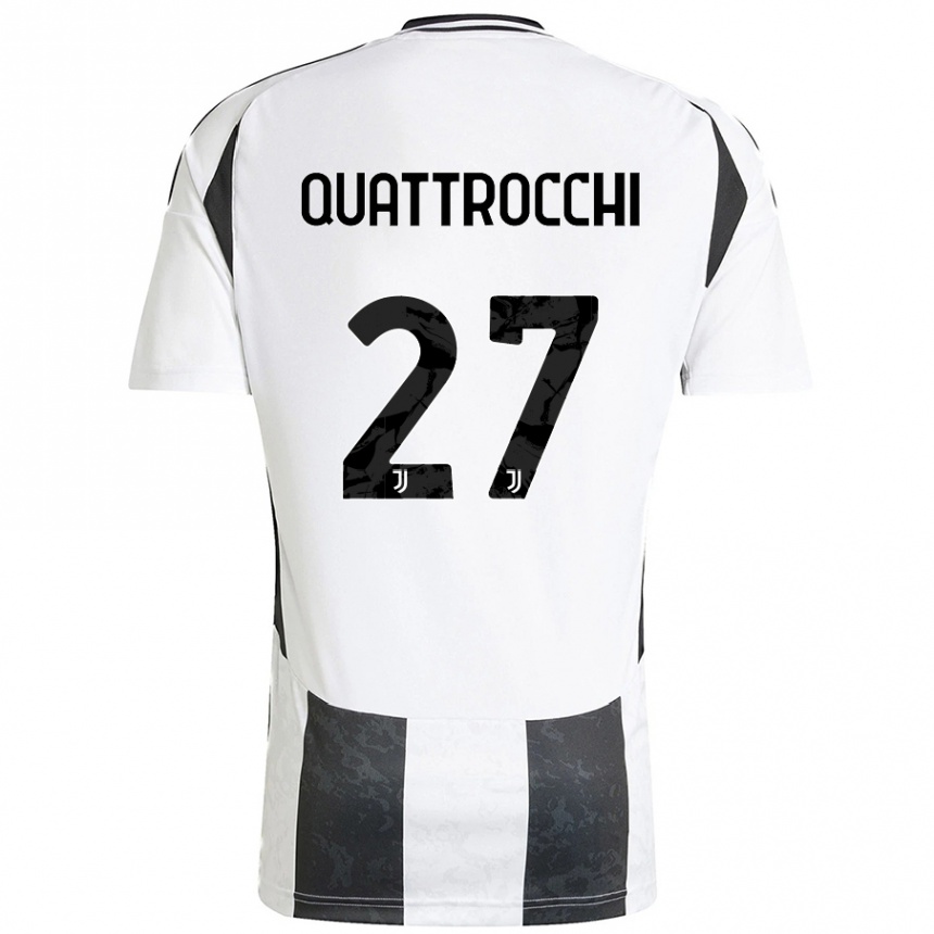 Kinder Fußball Juan Ignacio Quattrocchi #27 Weiß Schwarz Heimtrikot Trikot 2024/25 T-Shirt Luxemburg