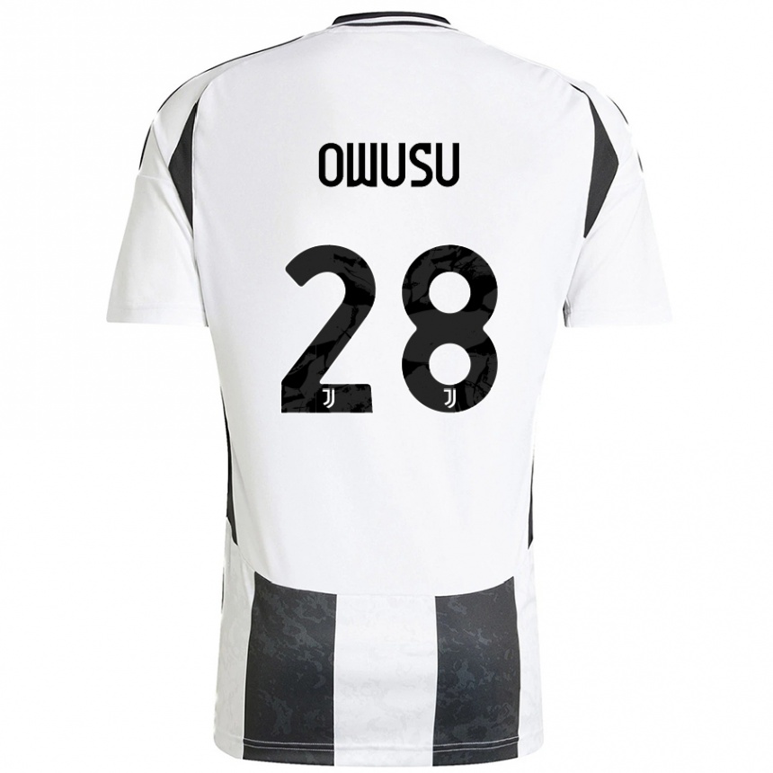 Kinder Fußball Augusto Owusu #28 Weiß Schwarz Heimtrikot Trikot 2024/25 T-Shirt Luxemburg