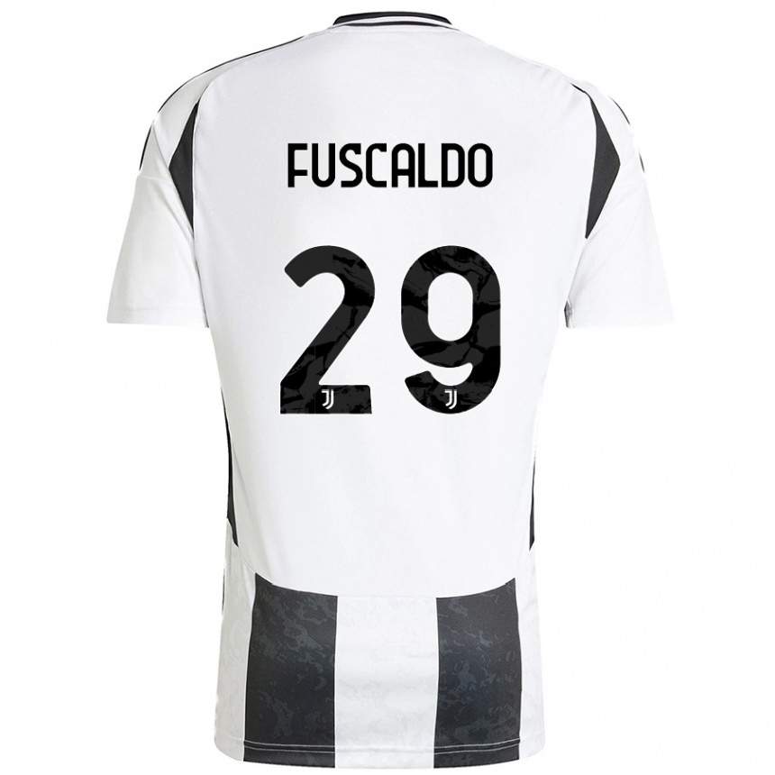 Kinder Fußball Matteo Fuscaldo #29 Weiß Schwarz Heimtrikot Trikot 2024/25 T-Shirt Luxemburg