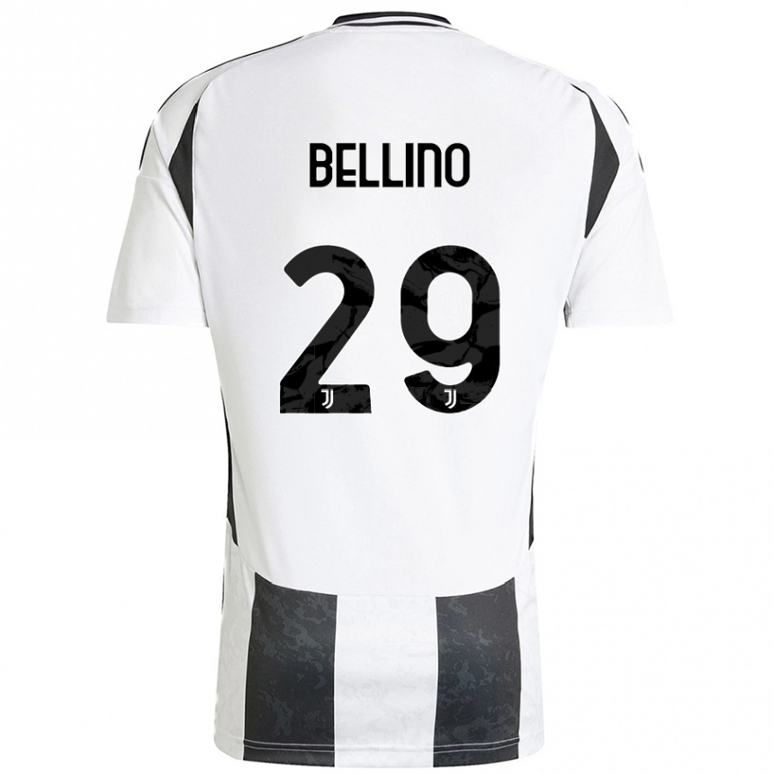 Kinder Fußball Filippo Bellino #29 Weiß Schwarz Heimtrikot Trikot 2024/25 T-Shirt Luxemburg