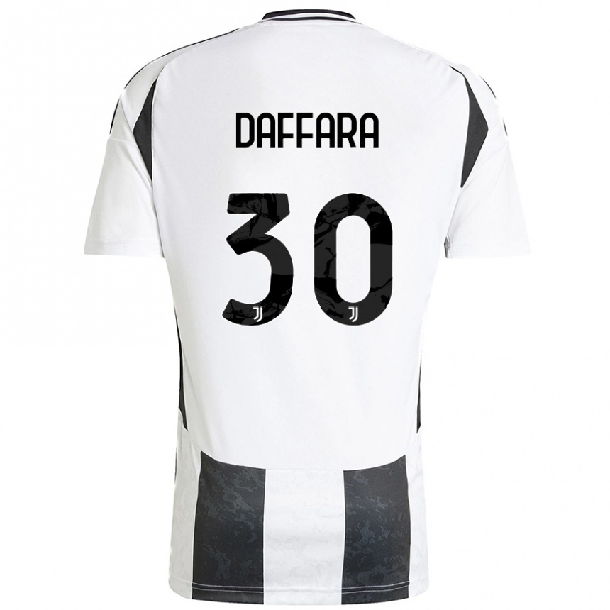 Kinder Fußball Giovanni Daffara #30 Weiß Schwarz Heimtrikot Trikot 2024/25 T-Shirt Luxemburg