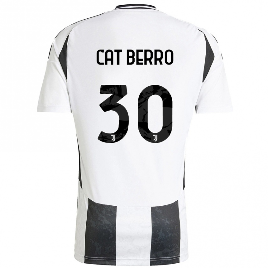 Kinder Fußball Simone Cat Berro #30 Weiß Schwarz Heimtrikot Trikot 2024/25 T-Shirt Luxemburg