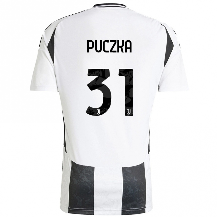 Kinder Fußball David Puczka #31 Weiß Schwarz Heimtrikot Trikot 2024/25 T-Shirt Luxemburg