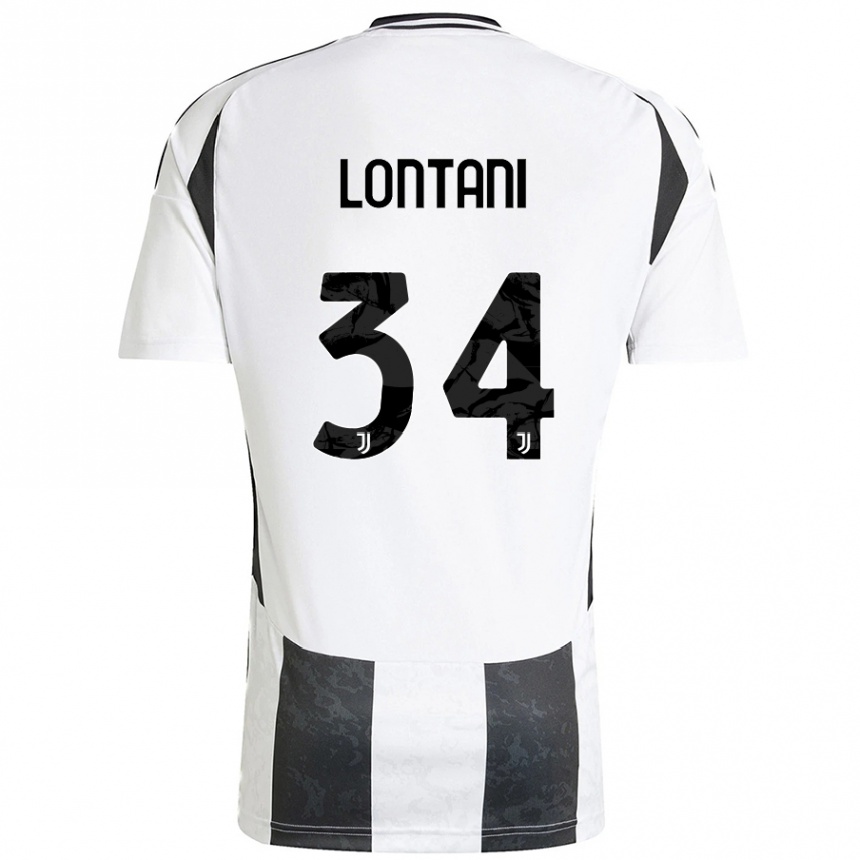 Kinder Fußball Matteo Lontani #34 Weiß Schwarz Heimtrikot Trikot 2024/25 T-Shirt Luxemburg