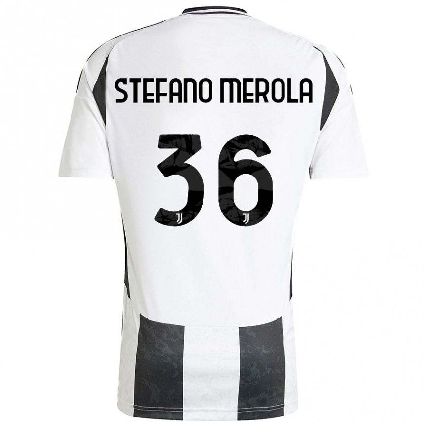 Kinder Fußball Antonio Stefano Merola #36 Weiß Schwarz Heimtrikot Trikot 2024/25 T-Shirt Luxemburg