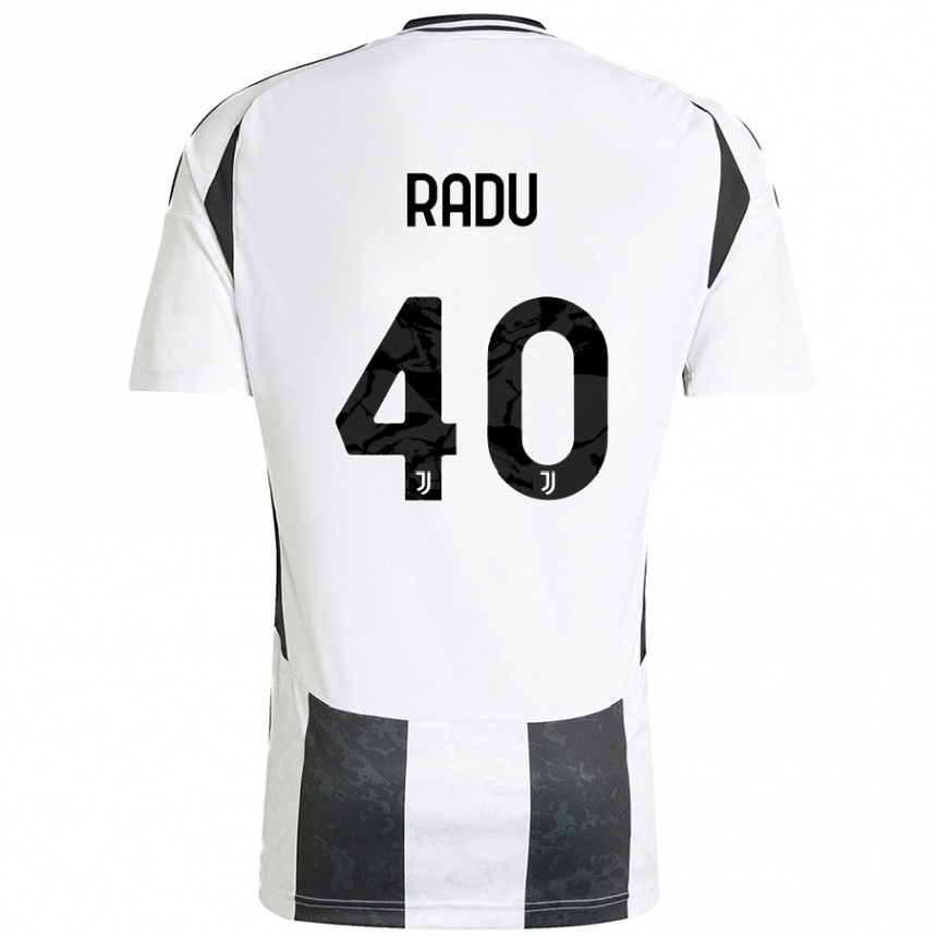 Kinder Fußball Riccardo Radu #40 Weiß Schwarz Heimtrikot Trikot 2024/25 T-Shirt Luxemburg