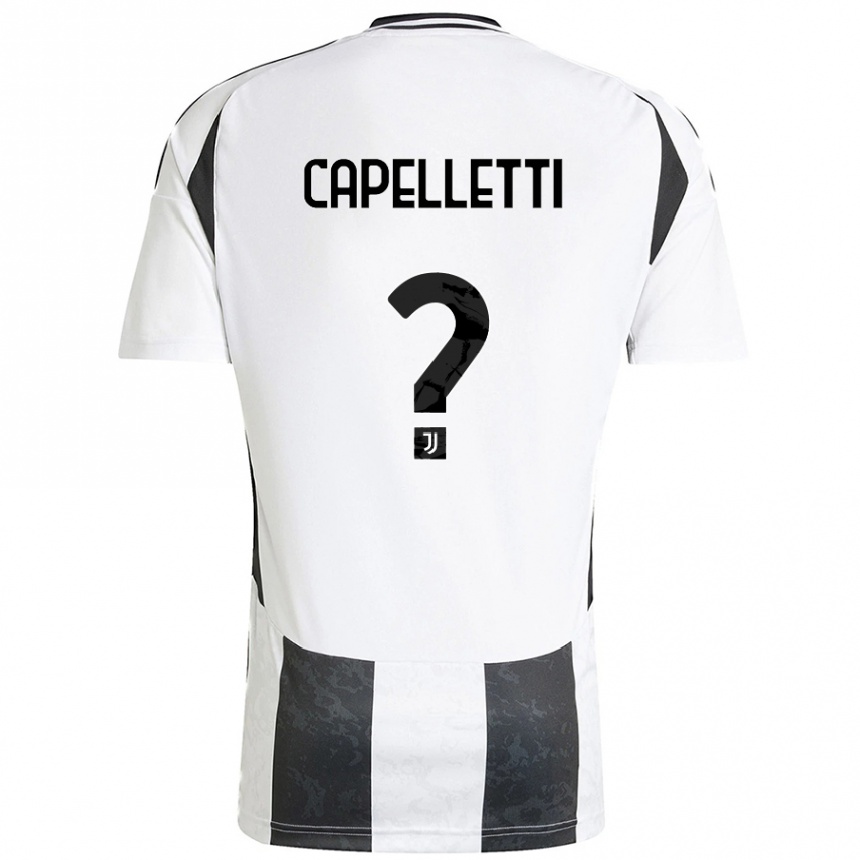 Kinder Fußball Alessia Capelletti #0 Weiß Schwarz Heimtrikot Trikot 2024/25 T-Shirt Luxemburg