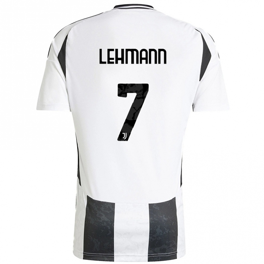 Kinder Fußball Alisha Lehmann #7 Weiß Schwarz Heimtrikot Trikot 2024/25 T-Shirt Luxemburg