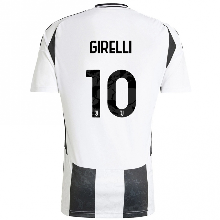 Kinder Fußball Cristiana Girelli #10 Weiß Schwarz Heimtrikot Trikot 2024/25 T-Shirt Luxemburg