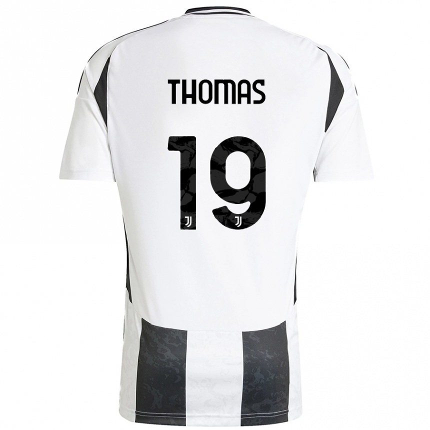 Kinder Fußball Lindsey Thomas #19 Weiß Schwarz Heimtrikot Trikot 2024/25 T-Shirt Luxemburg