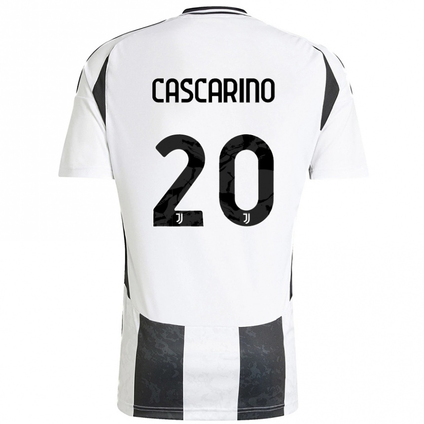 Kinder Fußball Estelle Cascarino #20 Weiß Schwarz Heimtrikot Trikot 2024/25 T-Shirt Luxemburg