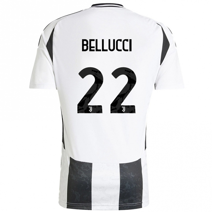 Kinder Fußball Melissa Bellucci #22 Weiß Schwarz Heimtrikot Trikot 2024/25 T-Shirt Luxemburg