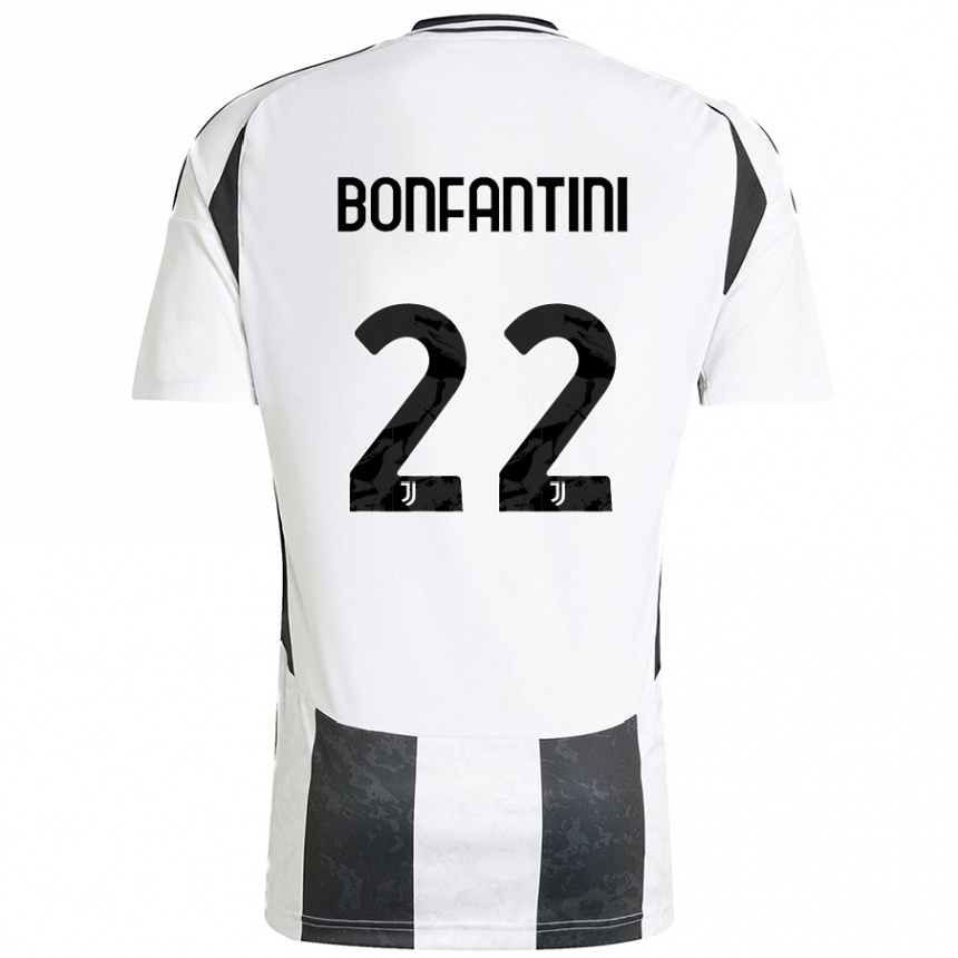 Kinder Fußball Agnese Bonfantini #22 Weiß Schwarz Heimtrikot Trikot 2024/25 T-Shirt Luxemburg