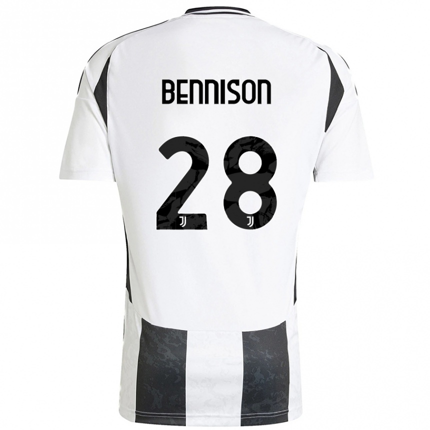 Kinder Fußball Hanna Bennison #28 Weiß Schwarz Heimtrikot Trikot 2024/25 T-Shirt Luxemburg