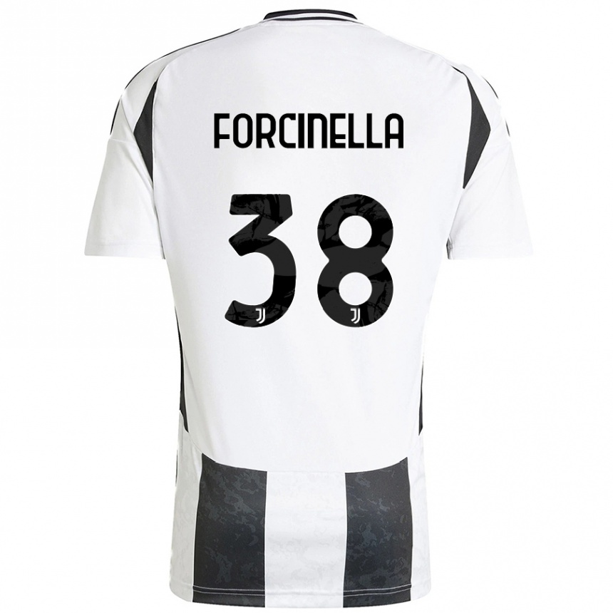 Kinder Fußball Camilla Forcinella #38 Weiß Schwarz Heimtrikot Trikot 2024/25 T-Shirt Luxemburg