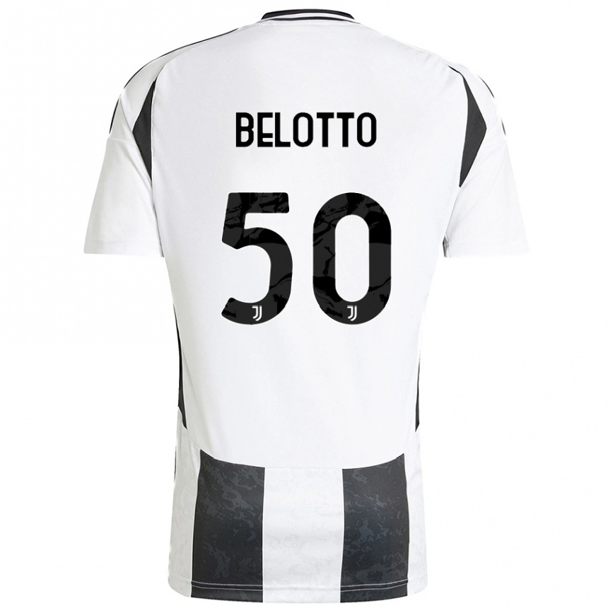 Kinder Fußball Soledad Belotto #50 Weiß Schwarz Heimtrikot Trikot 2024/25 T-Shirt Luxemburg