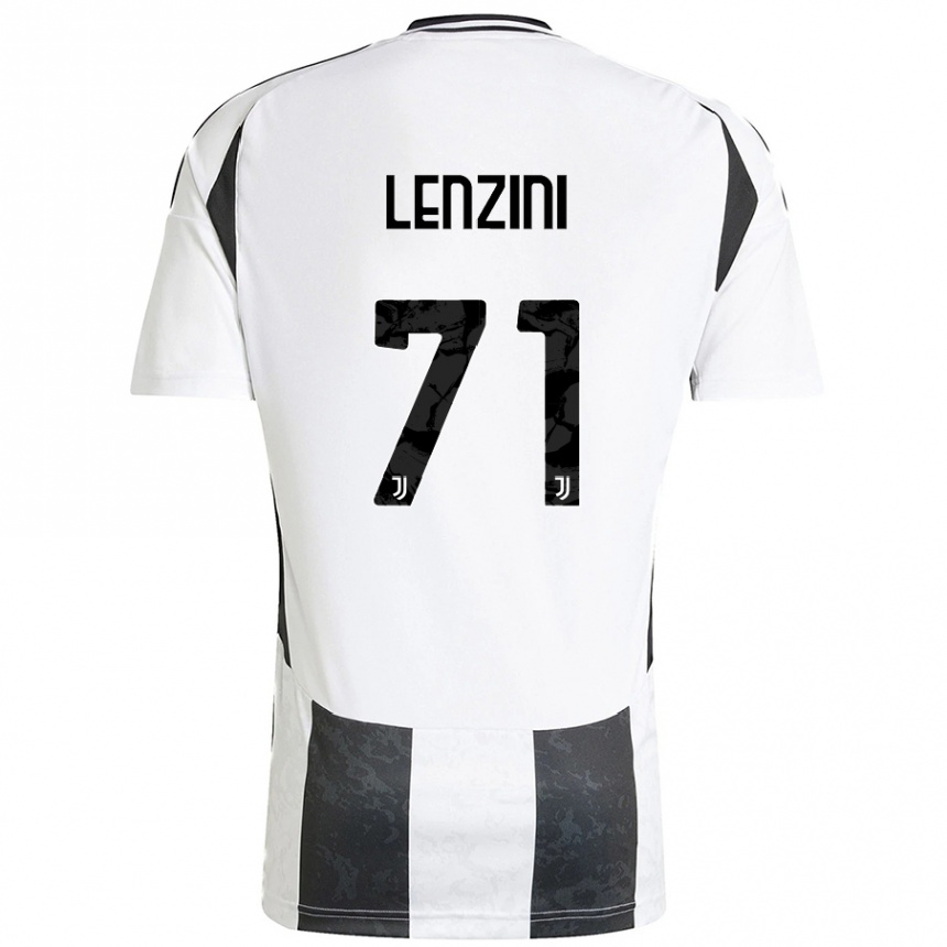 Kinder Fußball Martina Lenzini #71 Weiß Schwarz Heimtrikot Trikot 2024/25 T-Shirt Luxemburg