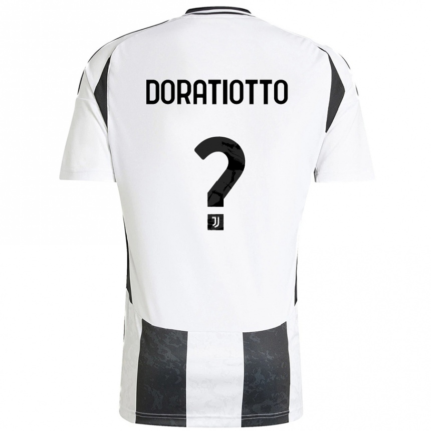 Kinder Fußball Giulio Doratiotto #0 Weiß Schwarz Heimtrikot Trikot 2024/25 T-Shirt Luxemburg