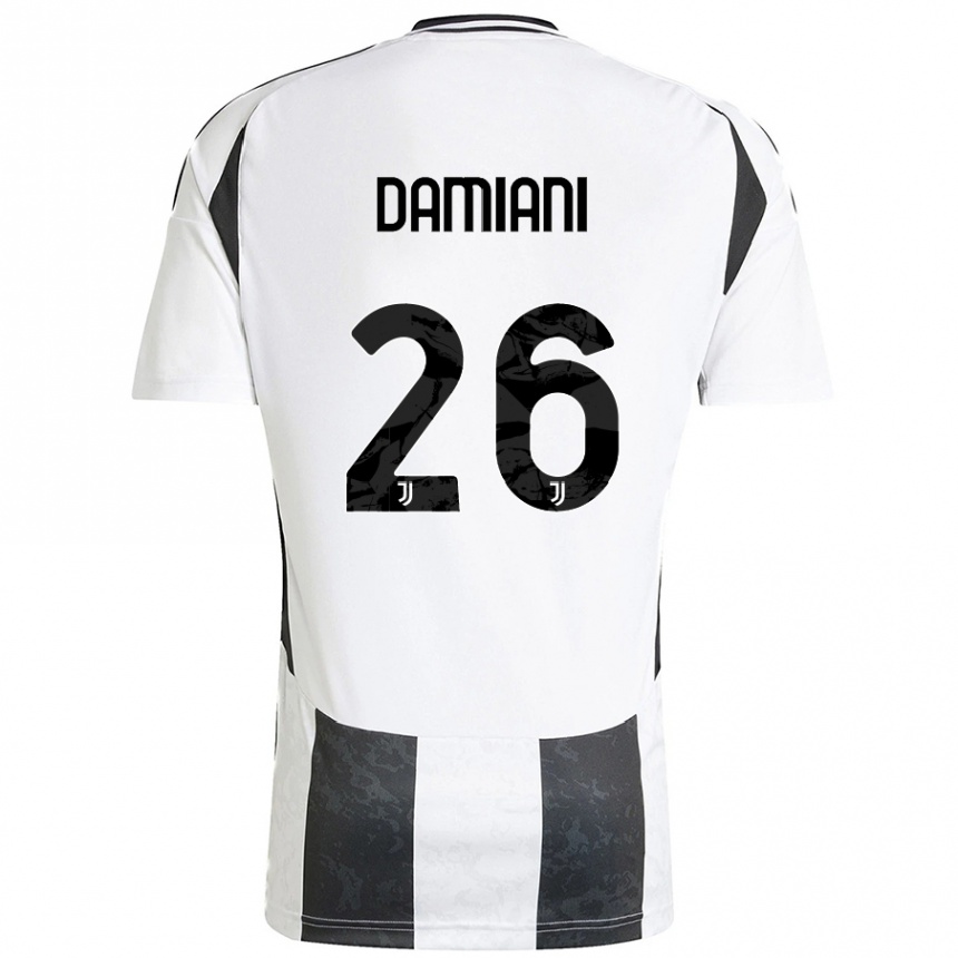 Kinder Fußball Samuele Damiani #26 Weiß Schwarz Heimtrikot Trikot 2024/25 T-Shirt Luxemburg