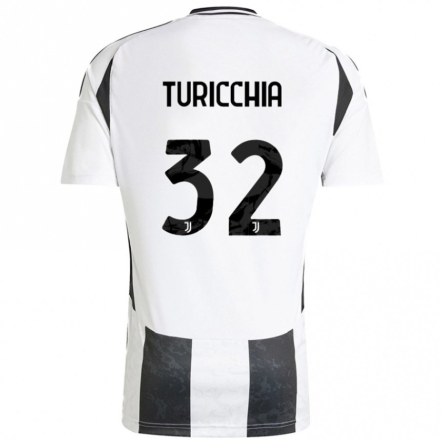 Kinder Fußball Riccardo Turicchia #32 Weiß Schwarz Heimtrikot Trikot 2024/25 T-Shirt Luxemburg